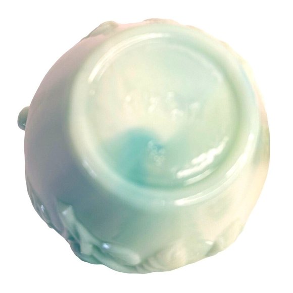 Avon Jadeite Decanter Bottle Pitcher and Bowl w/ Stoppers 5" Victoriana Glass - Picture 10 of 11